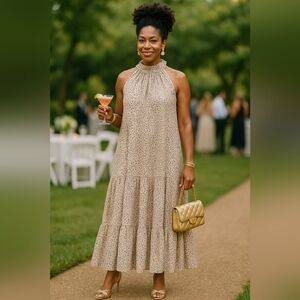 Boho Chic 3X Formal Chiffon Cheetah Maxi Ball Room Cocktail Special Events